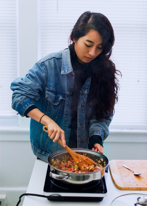 Photo of woman cooking