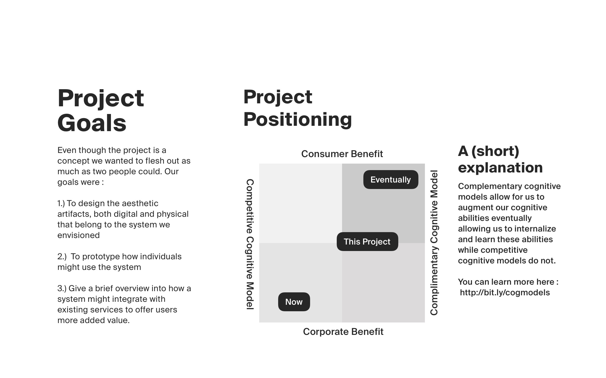Project goal information slide