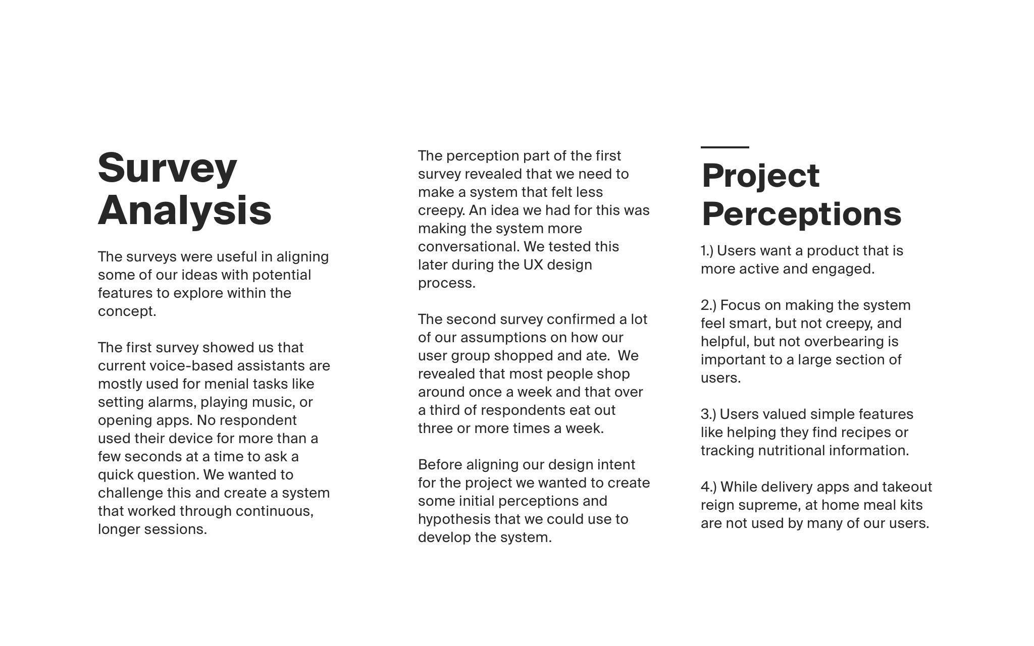 Analysis of our custom surveys info slide