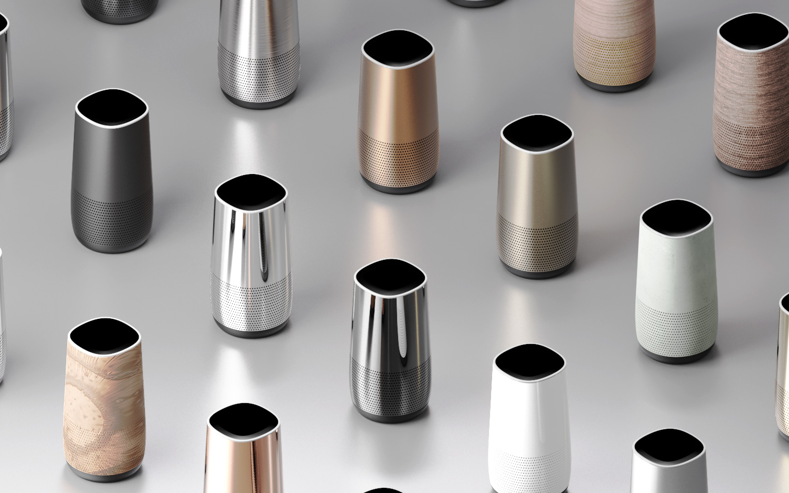 CMF render with multiple finishes