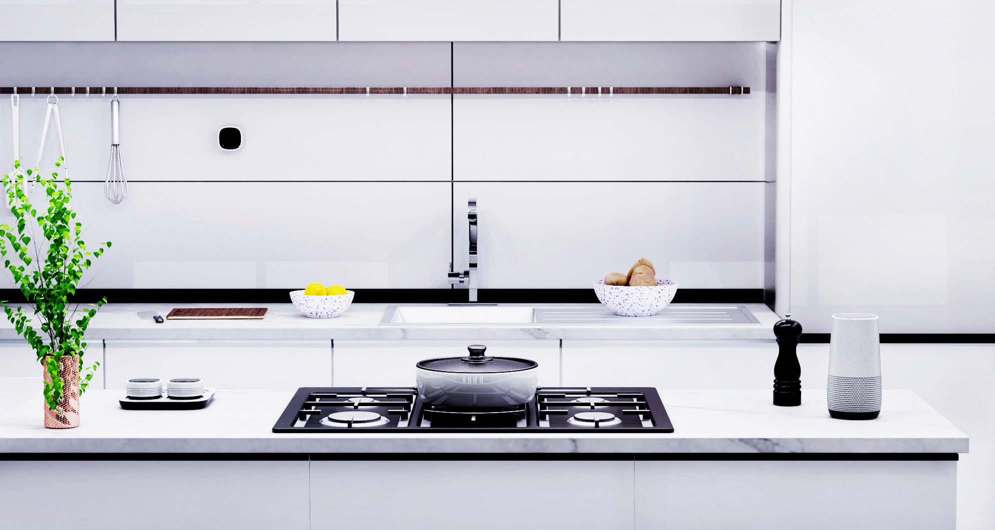 A scene of the product in a kitchen