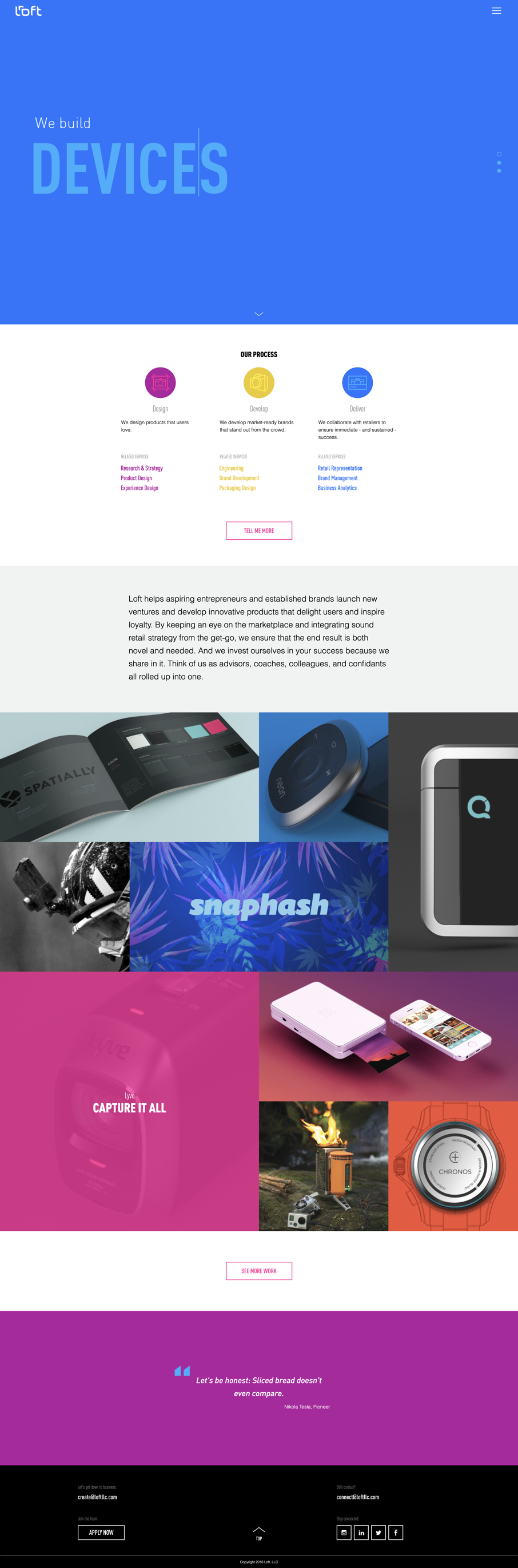 The old loft homepage