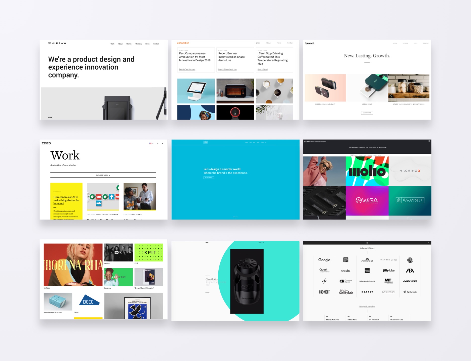 Moodboard for loft website redesign