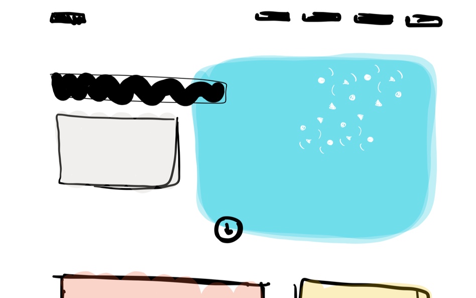 Napkin sketch of first idea for website