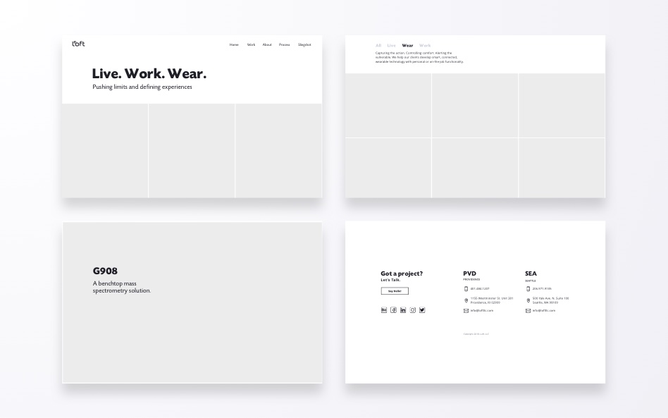 Grayscale design for the work page