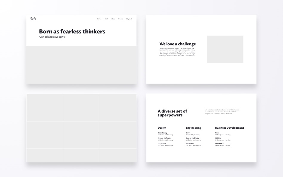 Grayscale design for the about page