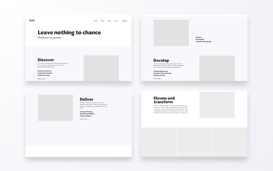 Grayscale design for the process page