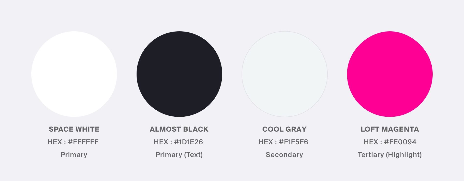 Color palette used for website redesign