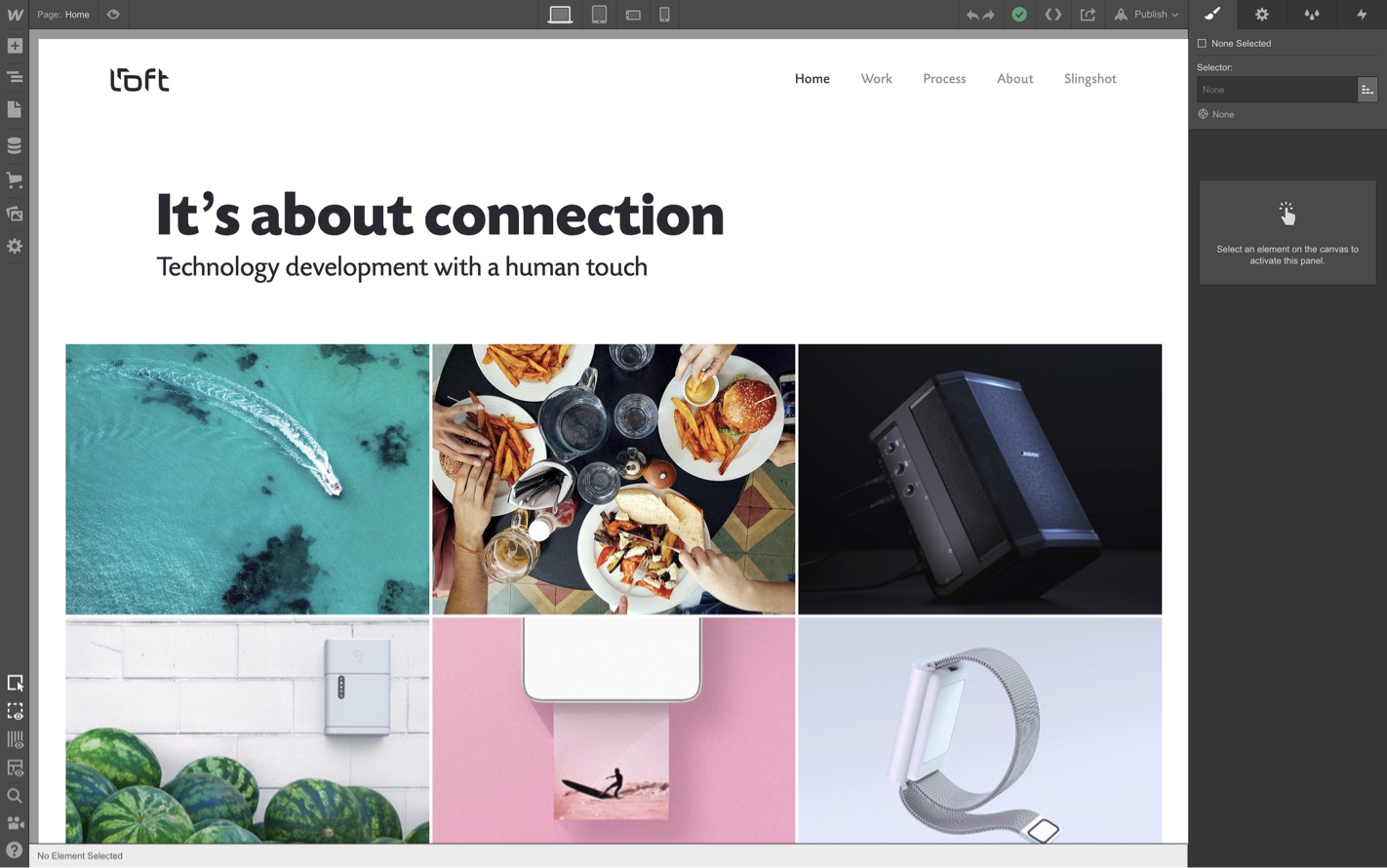 webflow editor screenshot