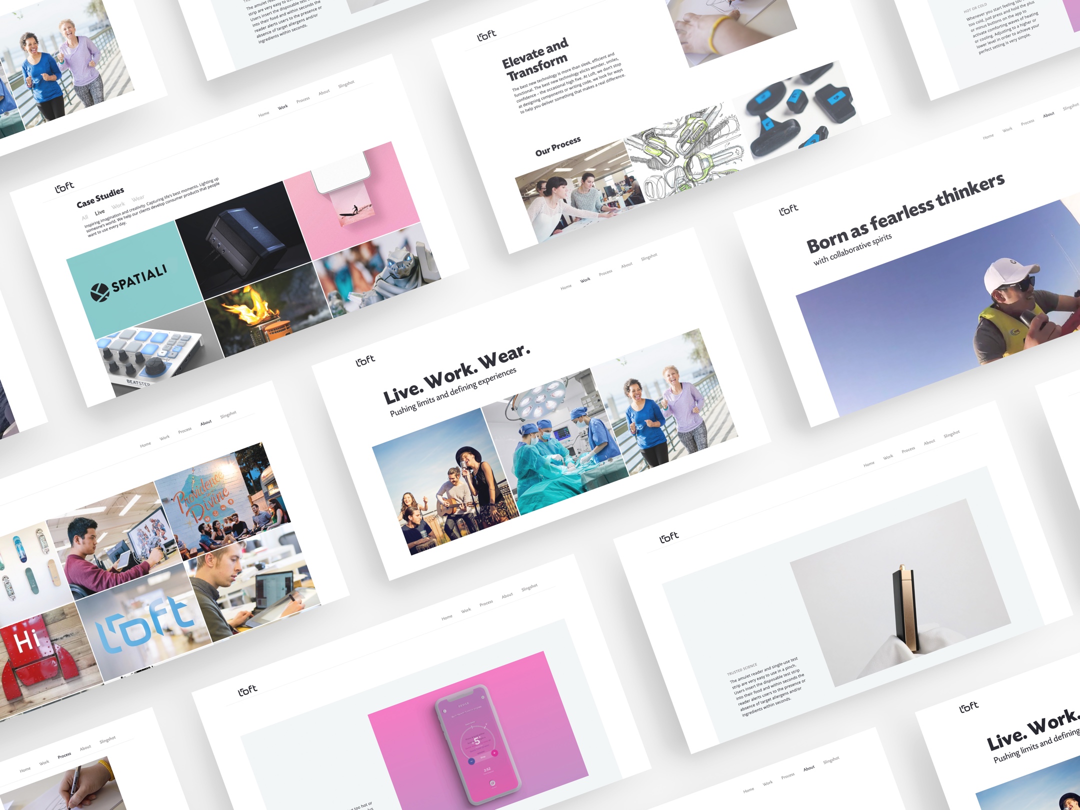 Final site mockup with multiple pages shown