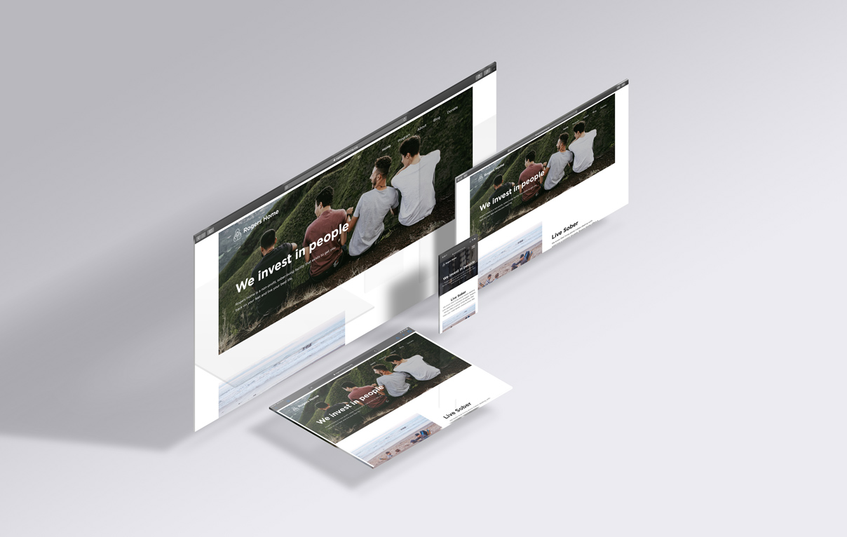 4 screens floating in space displaying the Rogers Home Website.